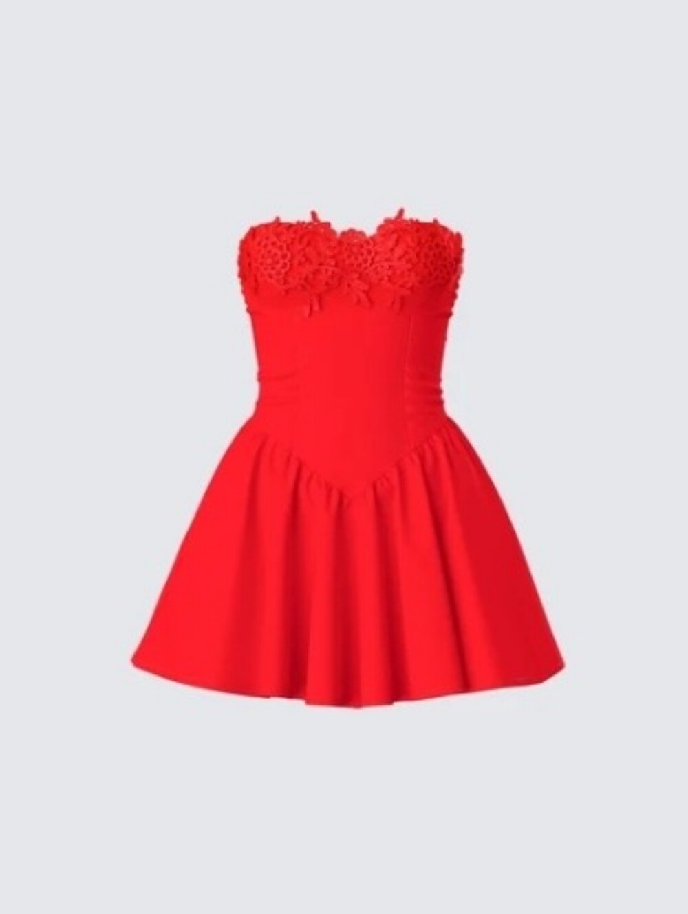 Finesses Sarai Red Lace Applique Mini Robe/no tag/Size M/MSRP $68